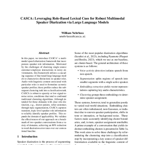 CASCA: Leveraging Role-Based Lexical Cues for Robust Multimodal Speaker ...