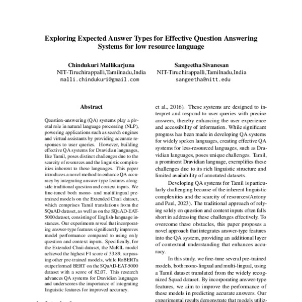 Exploring Expected Answer Types for Effective Question Answering ...