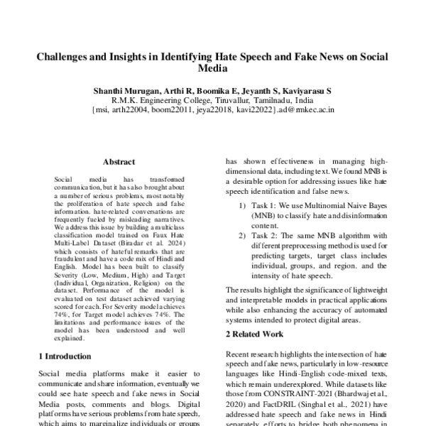 Challenges and Insights in Identifying Hate Speech and Fake News on ...