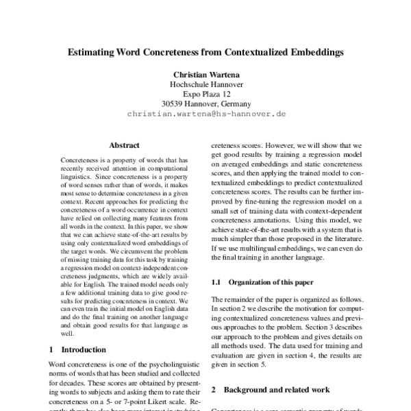 Estimating Word Concreteness from Contextualized Embeddings - ACL Anthology