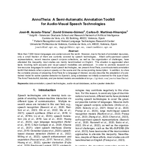 AnnoTheia: A Semi-Automatic Annotation Toolkit for Audio-Visual Speech ...