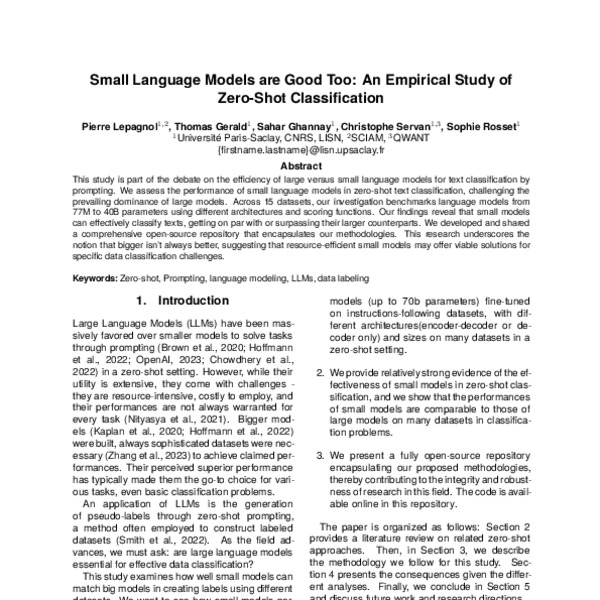 Small Language Models Are Good Too: An Empirical Study of Zero-Shot ...