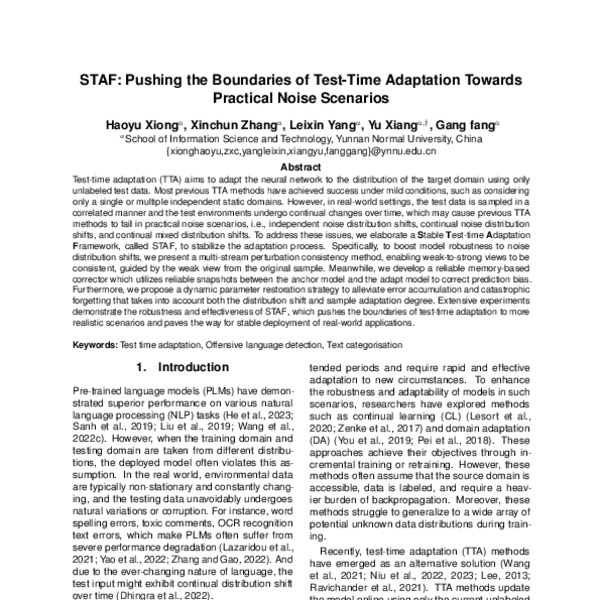 STAF: Pushing the Boundaries of Test-Time Adaptation towards Practical ...
