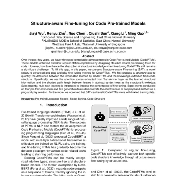 Structure-aware Fine-tuning for Code Pre-trained Models - ACL Anthology