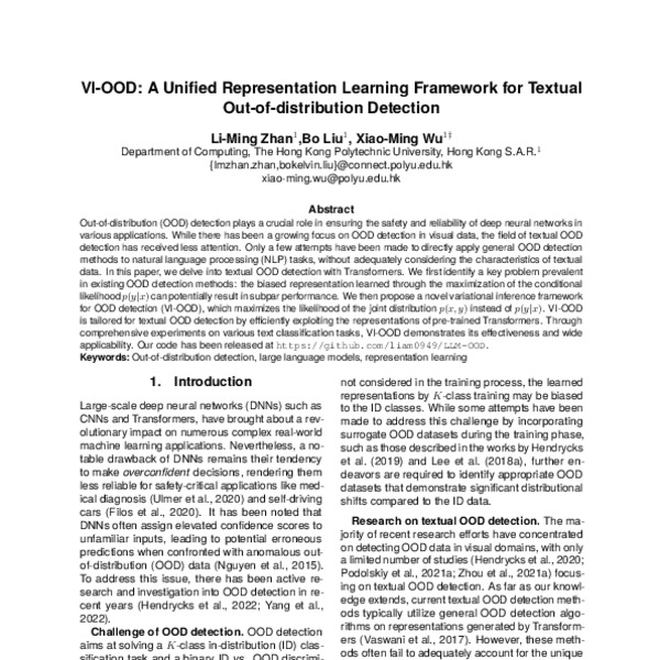 VI-OOD: A Unified Framework of Representation Learning for Textual Out ...