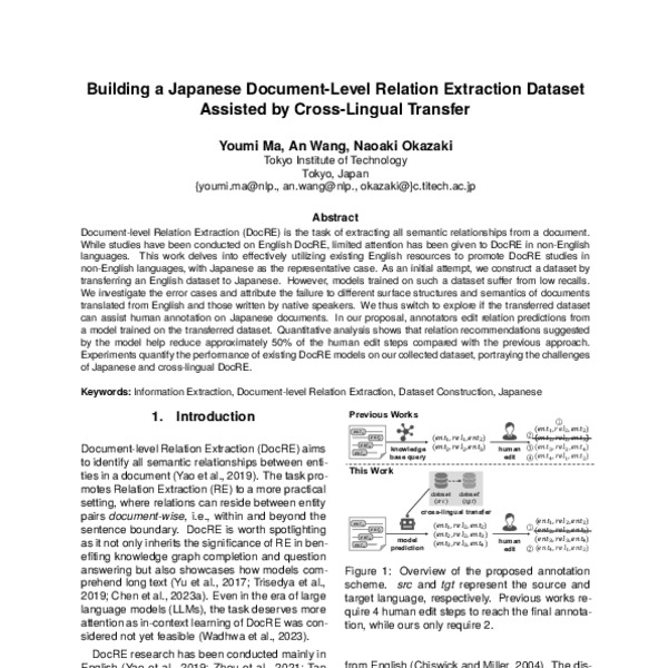 Building a Japanese Document-Level Relation Extraction Dataset Assisted ...