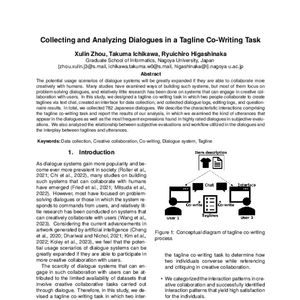 Collecting and Analyzing Dialogues in a Tagline Co-Writing Task