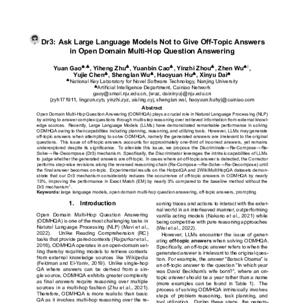 Dr3: Ask Large Language Models Not to Give Off-Topic Answers in Open ...