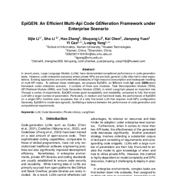 EpiGEN: An Efficient Multi-Api Code GENeration Framework under ...