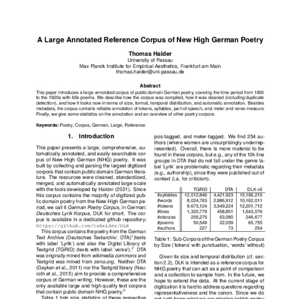 A Large Annotated Reference Corpus of New High German Poetry - ACL ...