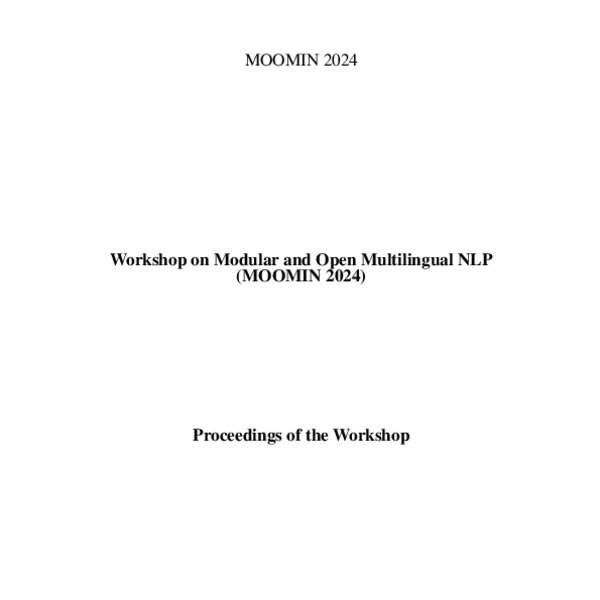 Proceedings of the 1st on Modular and Open Multilingual NLP