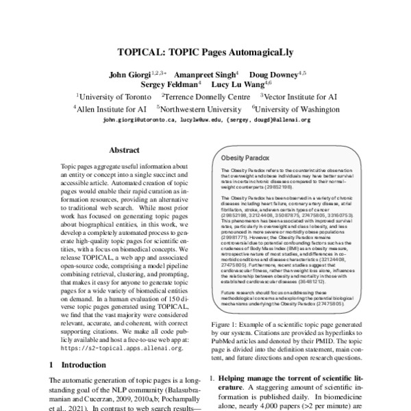 TOPICAL: TOPIC Pages AutomagicaLly - ACL Anthology