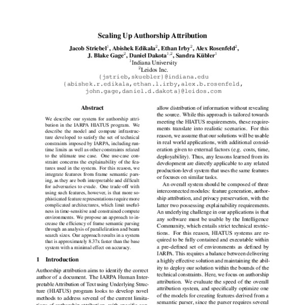 Scaling Up Authorship Attribution ACL Anthology