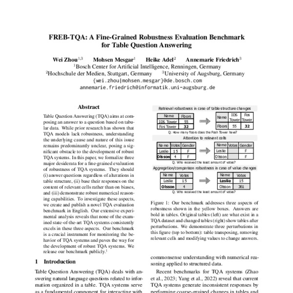 FREB-TQA: A Fine-Grained Robustness Evaluation Benchmark for Table ...