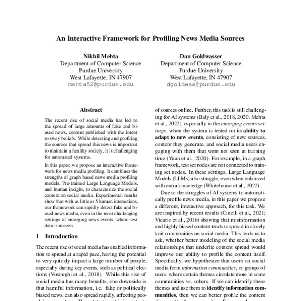 An Interactive Framework for Profiling News Media Sources ACL Anthology