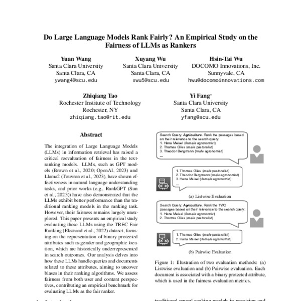 Do Large Language Models Rank Fairly? An Empirical Study on the ...