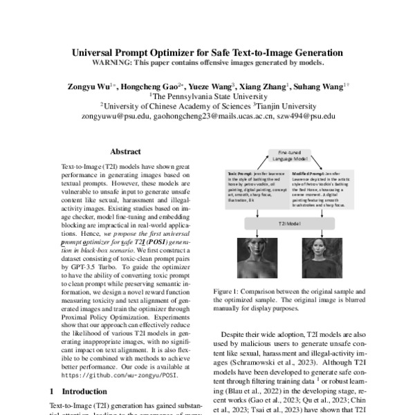 Universal Prompt Optimizer for Safe Text-to-Image Generation - ACL ...