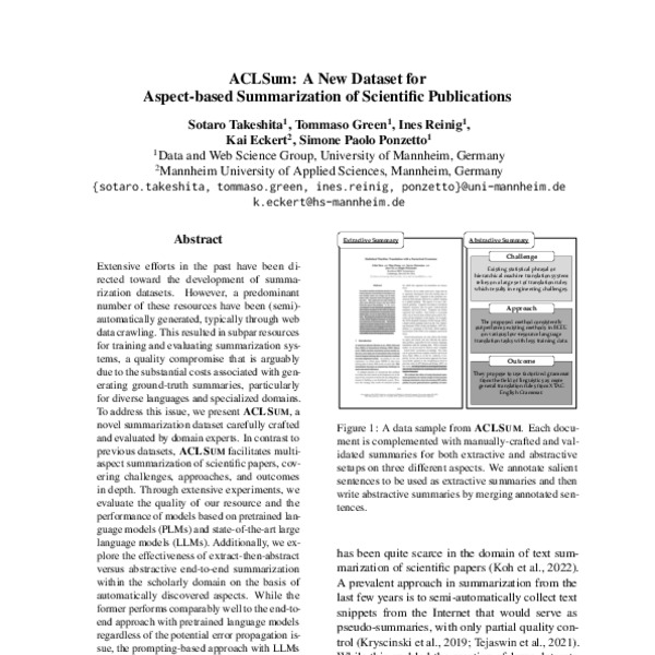 ACLSum: A New Dataset for Aspect-based Summarization of Scientific ...