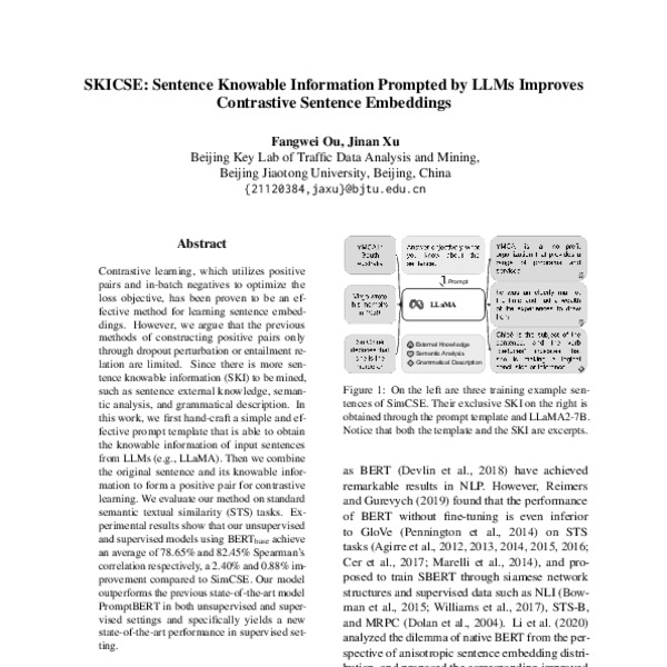SKICSE: Sentence Knowable Information Prompted by LLMs Improves ...