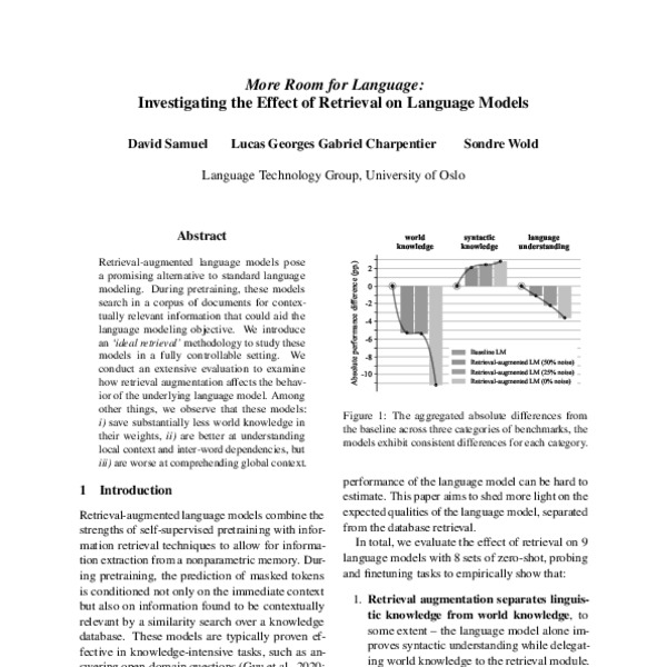 More room for language: Investigating the effect of retrieval on ...