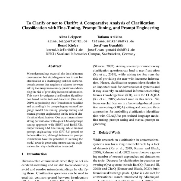 To Clarify or not to Clarify A Comparative Analysis of Clarification