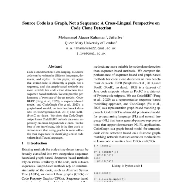 Source Code is a Graph, Not a Sequence A CrossLingual Perspective on