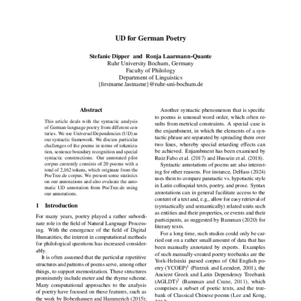 UD for German Poetry - ACL Anthology