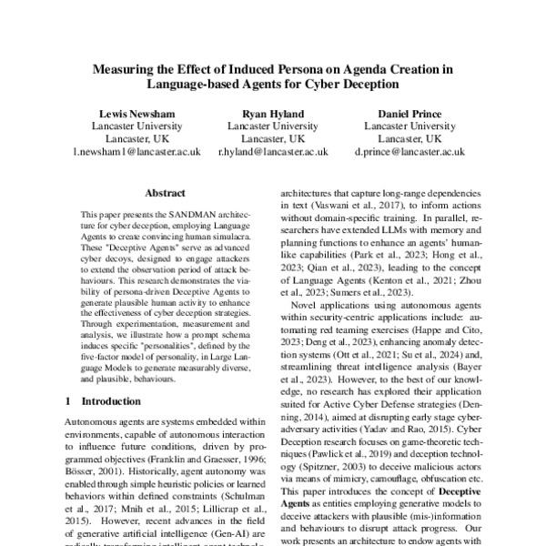 Measuring the Effect of Induced Persona on Agenda Creation in Language ...