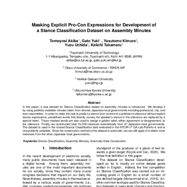 Masking Explicit Pro-Con Expressions for Development of a Stance ...