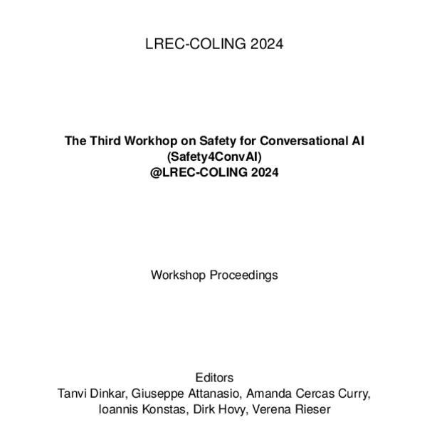 Proceedings of Safety4ConvAI: The Third Workshop on Safety for ...