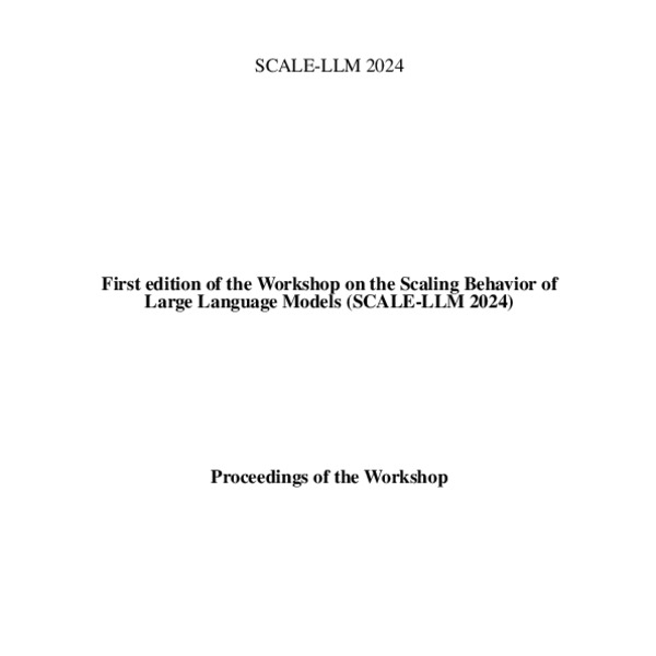 Proceedings of the First edition of the on the Scaling