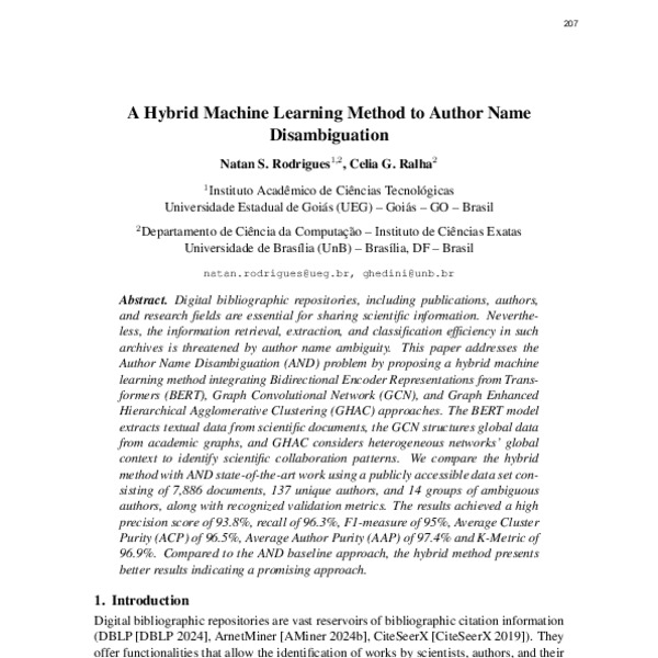 A Hybrid Machine Learning Method to Author Name Disambiguation - ACL ...