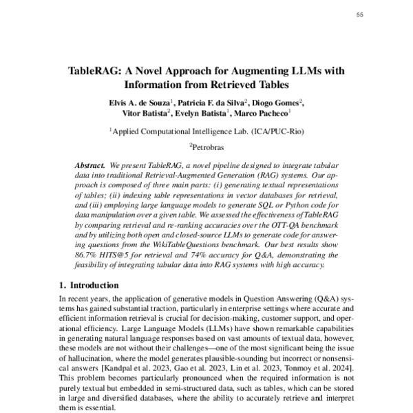 TableRAG: A Novel Approach for Augmenting LLMs with Information from ...