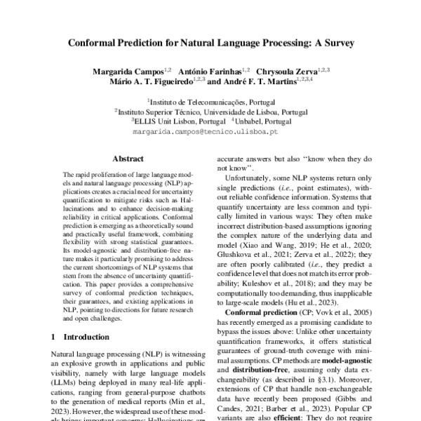 Conformal Prediction for Natural Language Processing: A Survey - ACL ...