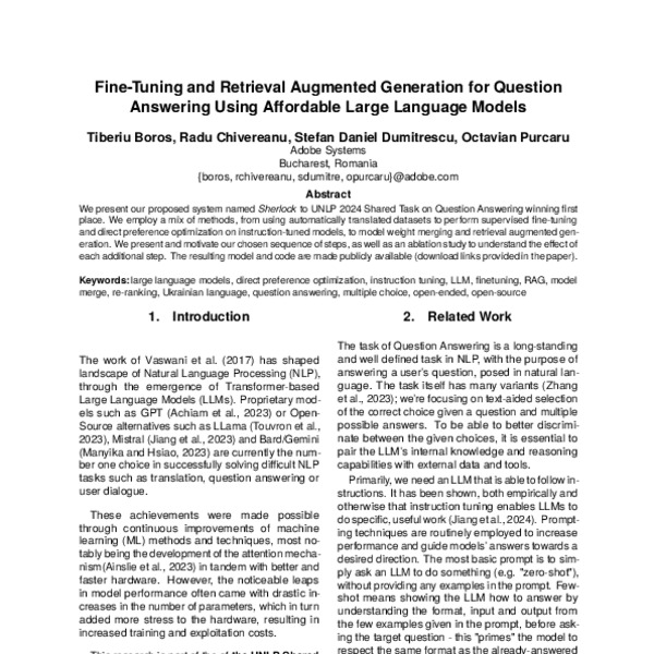 Fine-Tuning And Retrieval Augmented Generation For Question Answering ...