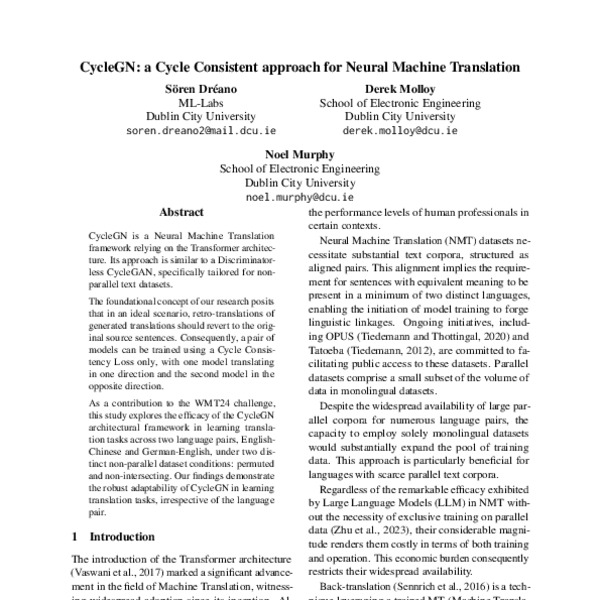 CycleGN: A Cycle Consistent Approach for Neural Machine Translation ...