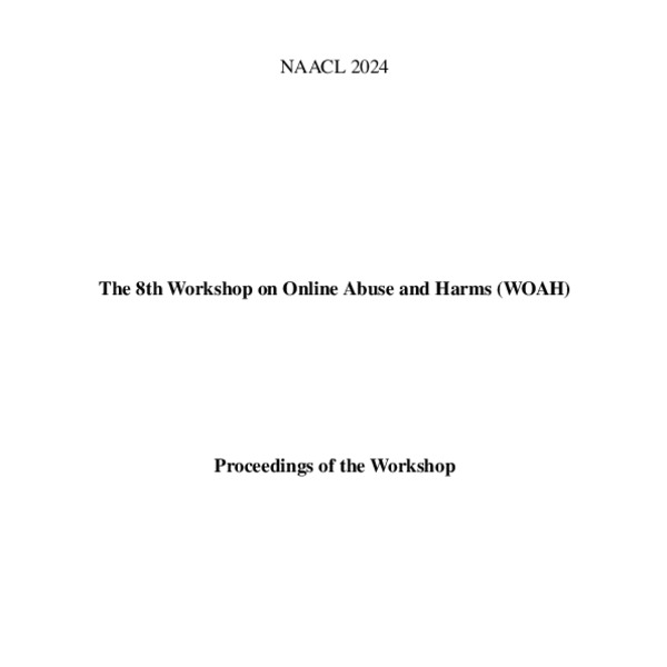 Proceedings of the 8th on Online Abuse and Harms (WOAH 2024