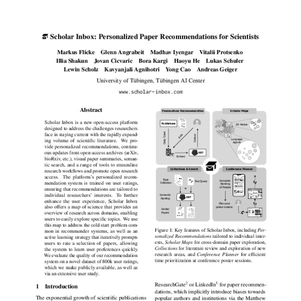 Scholar Inbox: Personalized Paper Recommendations for Scientists - ACL ...