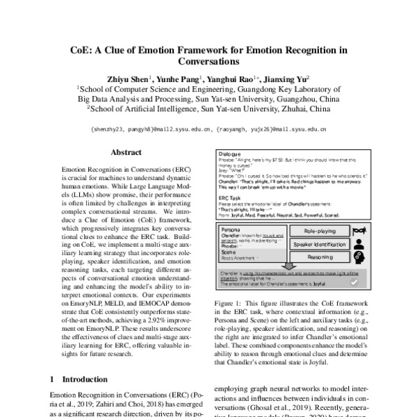 CoE: A Clue of Emotion Framework for Emotion Recognition in ...