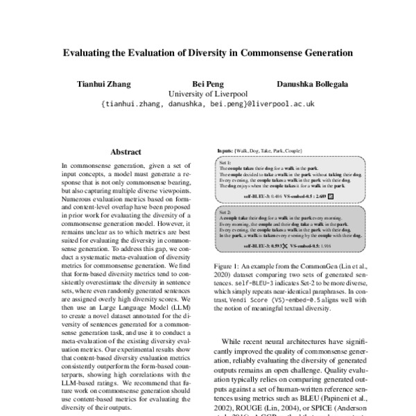 Evaluating the Evaluation of Diversity in Commonsense Generation - ACL ...