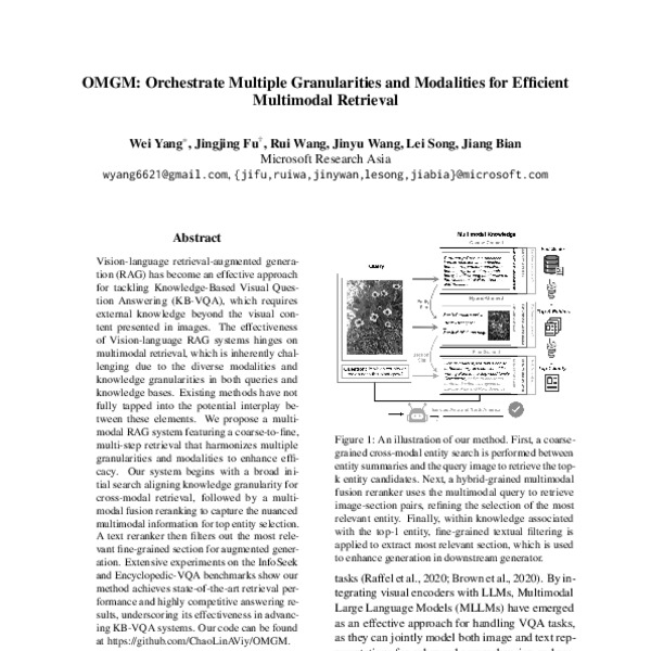 OMGM: Orchestrate Multiple Granularities and Modalities for