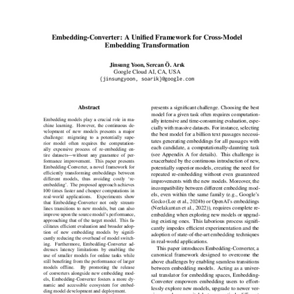 Embedding-Converter: A Unified Framework for Cross-Model Embedding ...