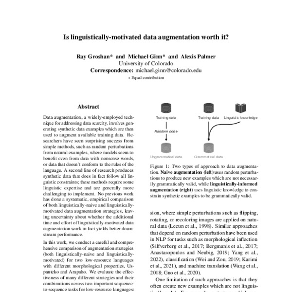 Is linguistically-motivated data augmentation worth it? - ACL Anthology