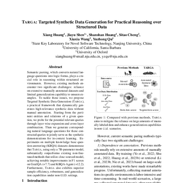 TARGA: Targeted Synthetic Data Generation for Practical Reasoning over ...