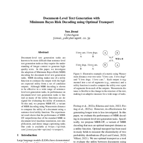 Document-Level Text Generation with Minimum Bayes Risk Decoding