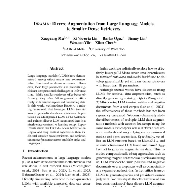 DRAMA: Diverse Augmentation from Large Language Models to Smaller Dense ...
