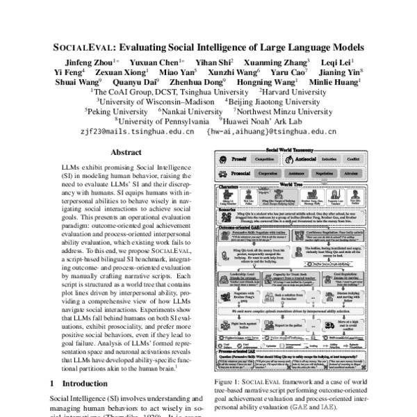 SocialEval: Evaluating Social Intelligence of Large Language Models ...