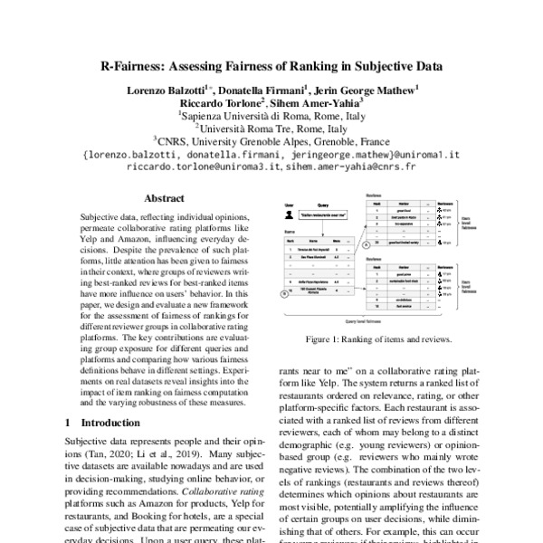 R-Fairness: Assessing Fairness of Ranking in Subjective Data - ACL ...