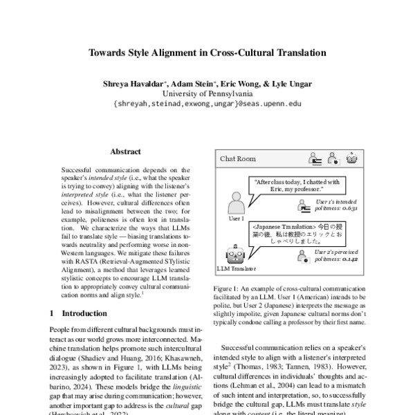 Towards Style Alignment in Cross-Cultural Translation - ACL Anthology