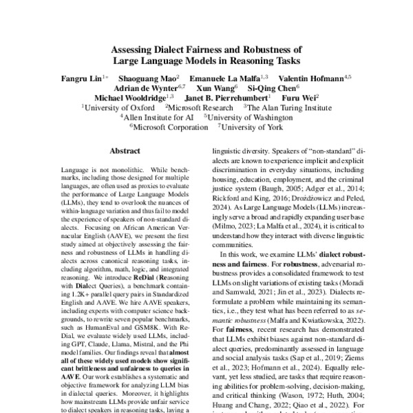Assessing Dialect Fairness and Robustness of Large Language Models in ...